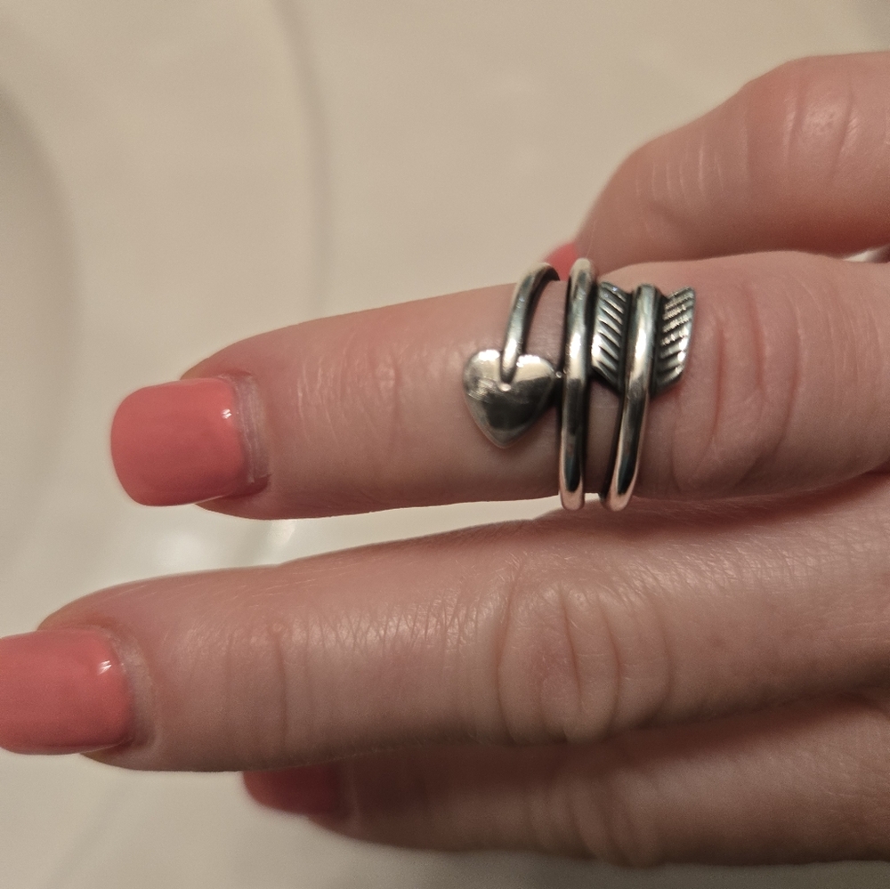 JAMES AVERY  Silver Heart Wrap To Arrow Ring